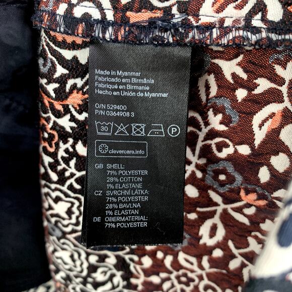 H&M Jacquard Floral Patterend Brocade Sheath Dress Blue Orange 4 S Small - Picture 9 of 11